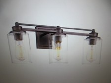 JAZAVA Farmhouse 22.5 in. 3-Light Oil-Rubbed Bronze Bathroom Vanity Light