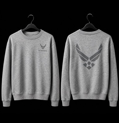 Air Force Meke Inc Crewneck Sweatshirt Small USA Made Gray Reflective