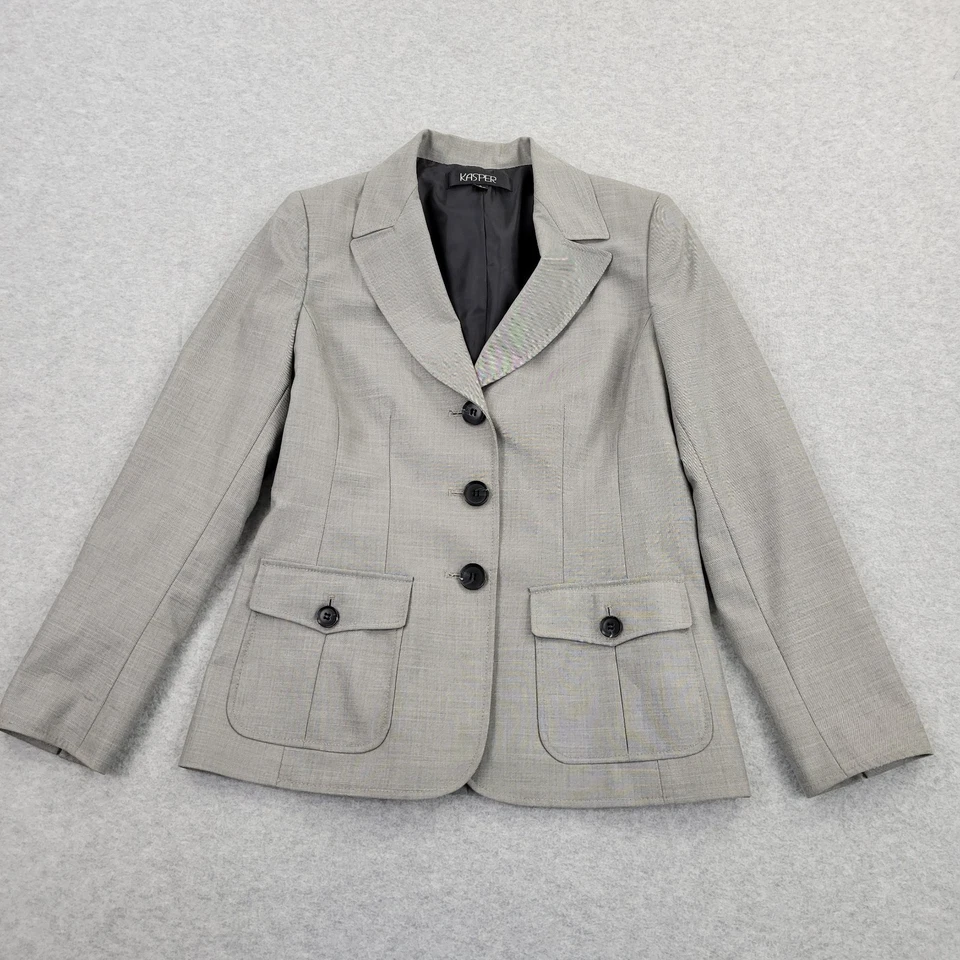 Traje Kasper 2 Piezas Mujer 6 Chaqueta Abrigo Deportivo + 6 Pantalones de Vestir 30x32 Foto 2 de 4