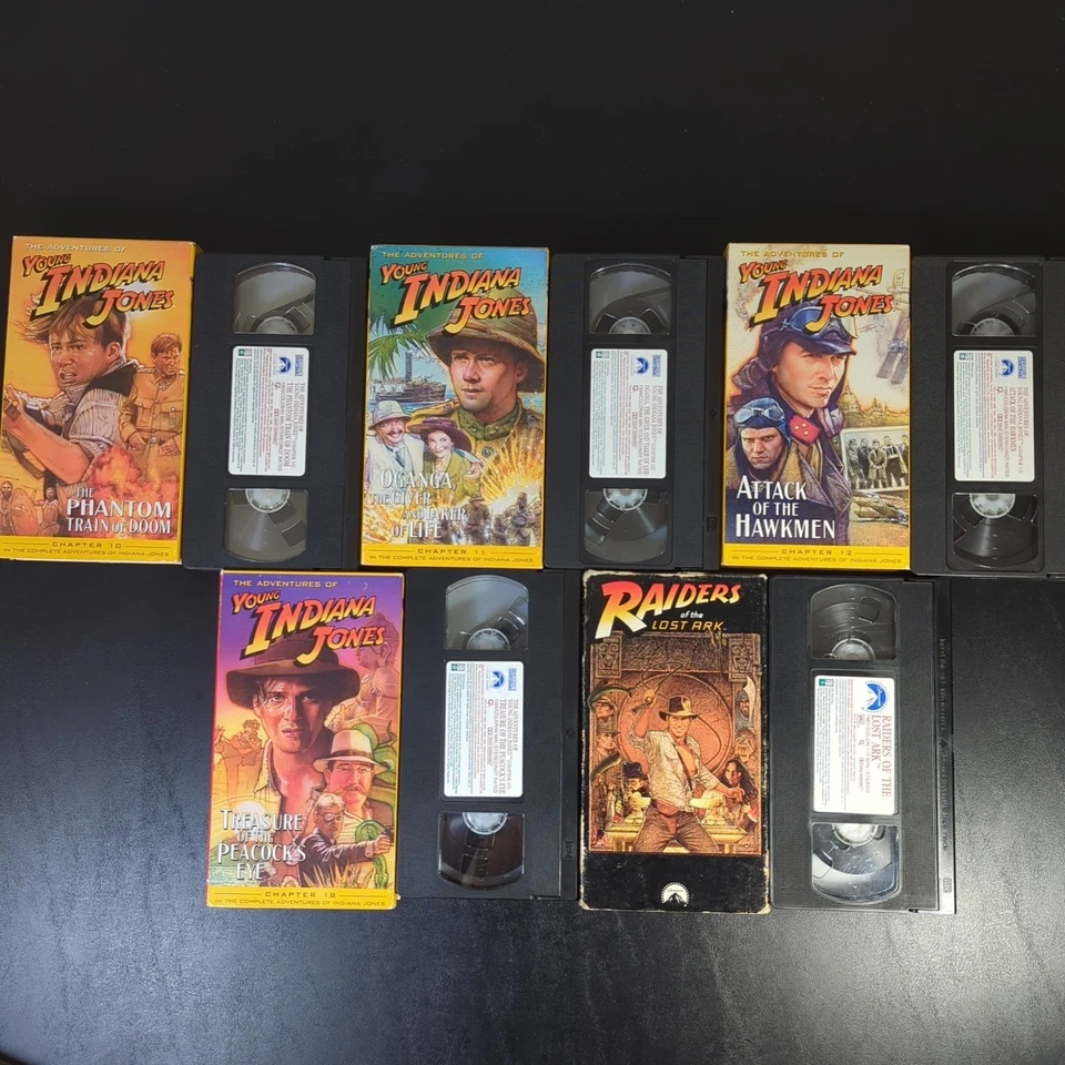 Adventures of Young Indiana Jones 4 VHS Lot And Raiders As Is Untested - Image 3 of 4
