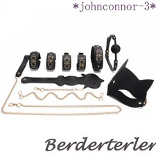 9 PCS Bondage Set Leather BDSM Handcuffs Restraints Kit for Women's Gear Tools
