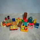 VTG Fisher Price Little People Sesame Street- Garbage Truck Diner Seats & Oscar