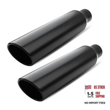 2.5 inch Inlet Exhaust Tip, 4" Outlet 17" Overall Length Stainless Steel