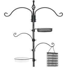 Bird Feeder Pole Wild Bird Feeder Hanging Kit Planter, 83 Inch Bird Feeding S...
