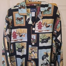 Retro Americana 90's Nick and Nora 100 Cotton Pajama Set Size Large Dog Designs
