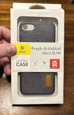 Baseus Fashion Case for iPhone 6 6S 7 8 SE Jean Denim Shockproof Gray Slim Cover