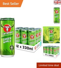 Fizzy Green Apple Energy Drink, Bulk Pack of 12 Cans - Lower Sugar & Zero Crash