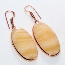 Bezel Laguna Lace Calcite Copper Plated Earrings 2