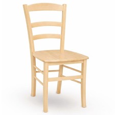 Chaise De Salle À Manger Paesana En Bois Couleur Naturelle Avec Assise En Massif