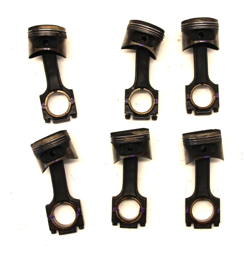 JUEGO DE 6 BIELAS Y PISTONES BMW OEM 1982-1987 ETA E30 325E 528E 130mm Foto 2 de 4