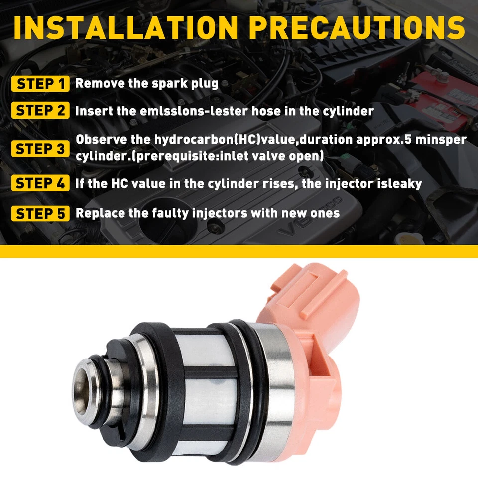 Juego de 6 inyectores de combustible para Nissan 1996-2004 Frontier Pathfinder Xterra EE. UU. 3,3 L Foto 3 de 4