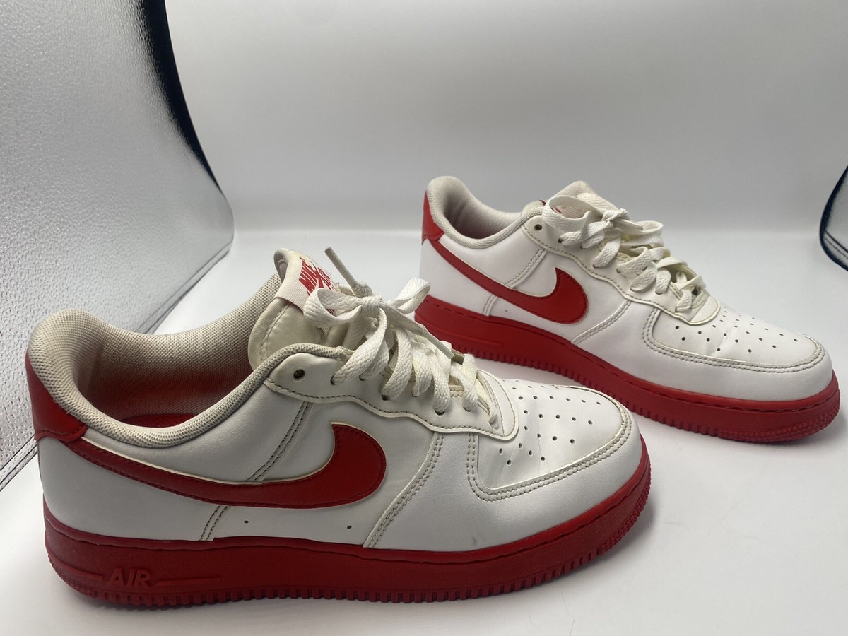 Nike Men’s Air Force 1 ‘07 - SZ 11 - White Red Lace-Up Low Top Shoes Sneakers Nike - Men - Air Force 1  main image 3