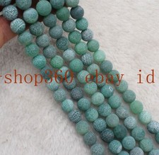 6/8/10mm Green Dream Fire Agate Gemstone Round Loose Beads 15'' AAA