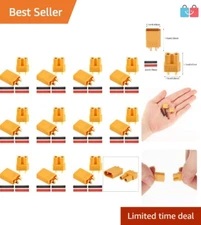 XT30 Connectors 20 Pairs Male & Female Plugs for RC Battery + 2 Shrink Tubes
