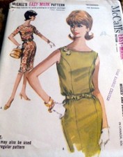 LOVELY VTG 1960s DRESS McCALLS Sewing Pattern 12/32 FF