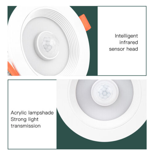 5/7/9W PIR Motion Sensor LED Ceiling Downlight Lamp Recessed Light Cool White - Picture 5 of 7