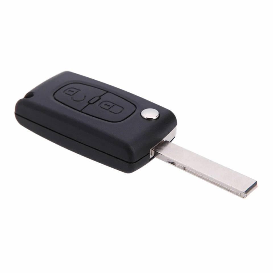 2 Button Replacement Flip Key Fob Case Shell Blade For PEUGEOT 207 307 308 407 - Image 2 of 4