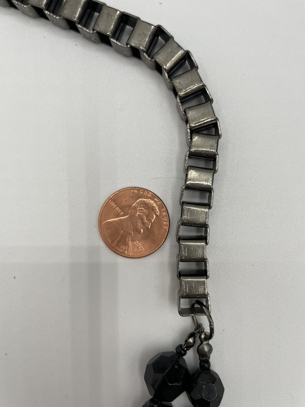 Rampage Signed Black Beaded Statement Necklace Sq… - image 5