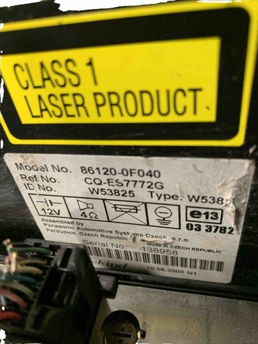 2008 TOYOTA COROLLA VERSO SR D-4D 2.2L CD Player Head Unit 86120-A294 - Picture 2 of 5