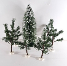 Christmas Village Pine Fir Tree Lot 7 Piece 8.5 - 12" Model Town Trains