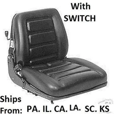 Seat Vinyl Suspension with Switch Mower Tractor Skidsteer