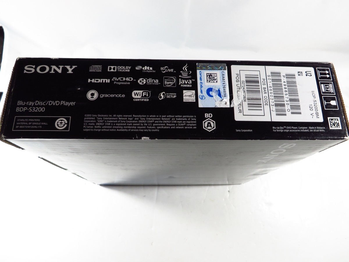 Sony BDP-S3200 Blu-ray Player Brand New Sealed Box, Fast 2-3