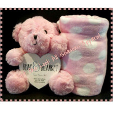 Bear  Blanket Gift Set Pink  New
