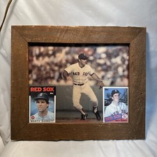 1985 Topps MARTY BARRETT Autographed Baseball Card Framed Boston Red Sox