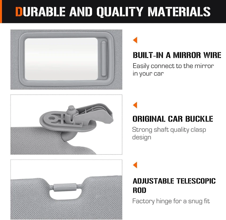 1 Pair LH/RH Driver & Passenger Side Sun Visor Set For 2012-15 Hyundai Veloster Foto 4 de 4