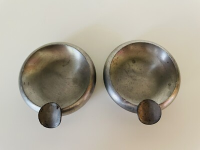 Queen Art Ash Trays Brooklyn NY Danish Quality Pewter Set Of 2
