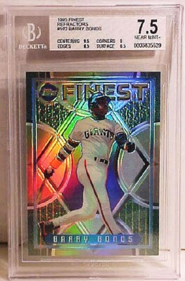 1995 TOPPS FINEST REFRACTOR #192 BARRY BONDS GIANTS W/O PROTECTIVE LAYER BGS 7.5