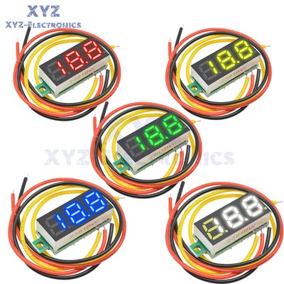 10PCS Mini DC 0-100V 0.28'' 3-Digital Voltmeter LED Voltage Panel Meter 3-Wires