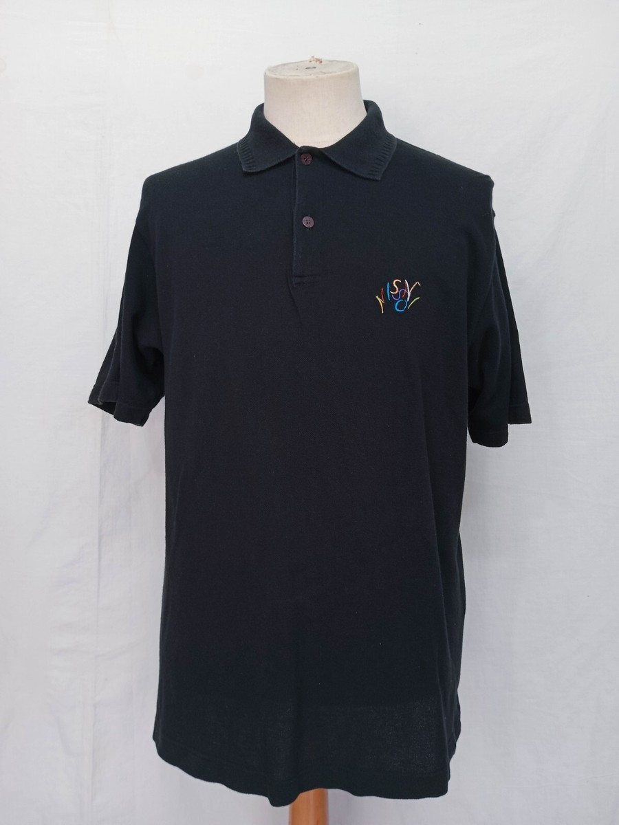 Missoni Mare Made in Italy Solid Black Pique Cotton Men's Polo