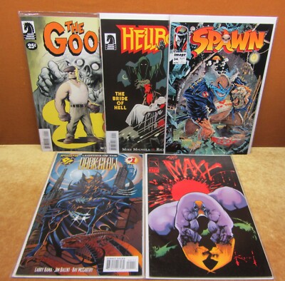 DC Image Mix Comic Book Lot Of 5 The Goon Hellboy Spawn Dark Claw The Maxx