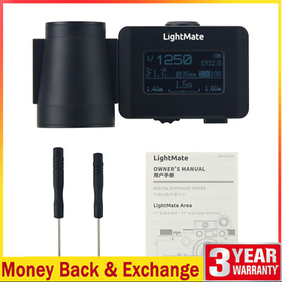 Black LightMate Area 17-degree Film Camera Light Meter High Precision Chargeable