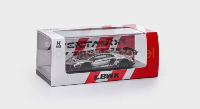 Star 1:64 Silver Aventador LP700-4 LBWK Sports Model Diecast Metal