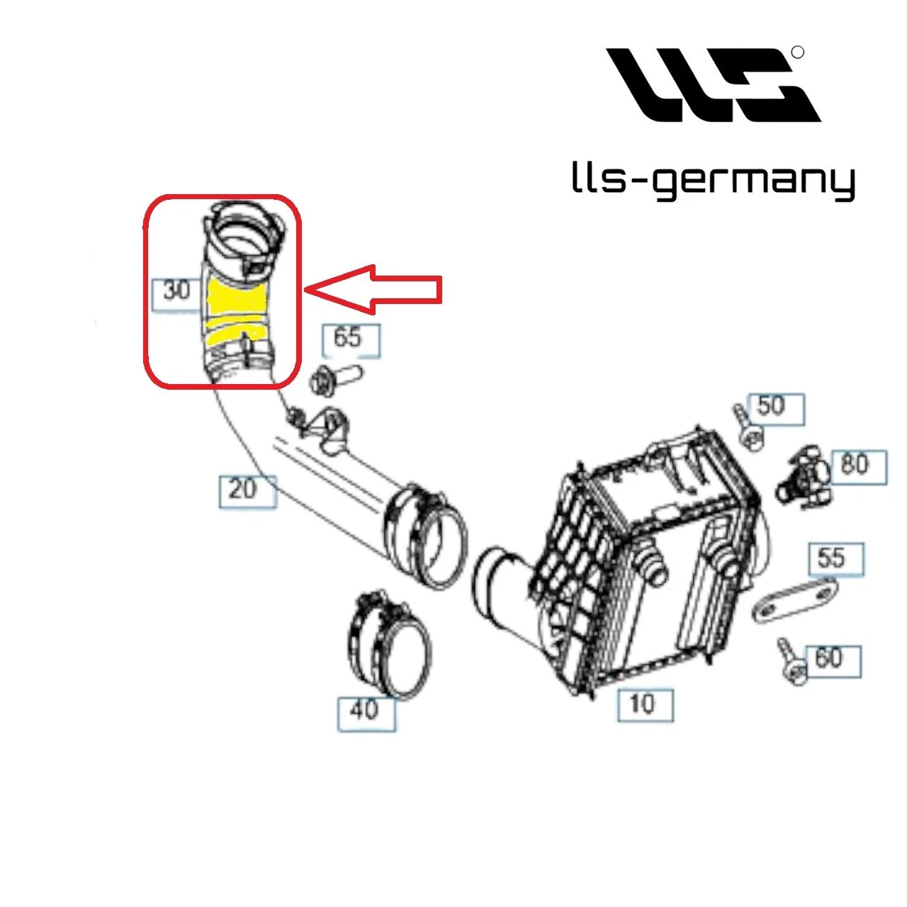 Turboschlauch Ladeluftschlauch für Mercedes C-KLASSE GLE GLC A6510905337 oben - Bild 5 von 5