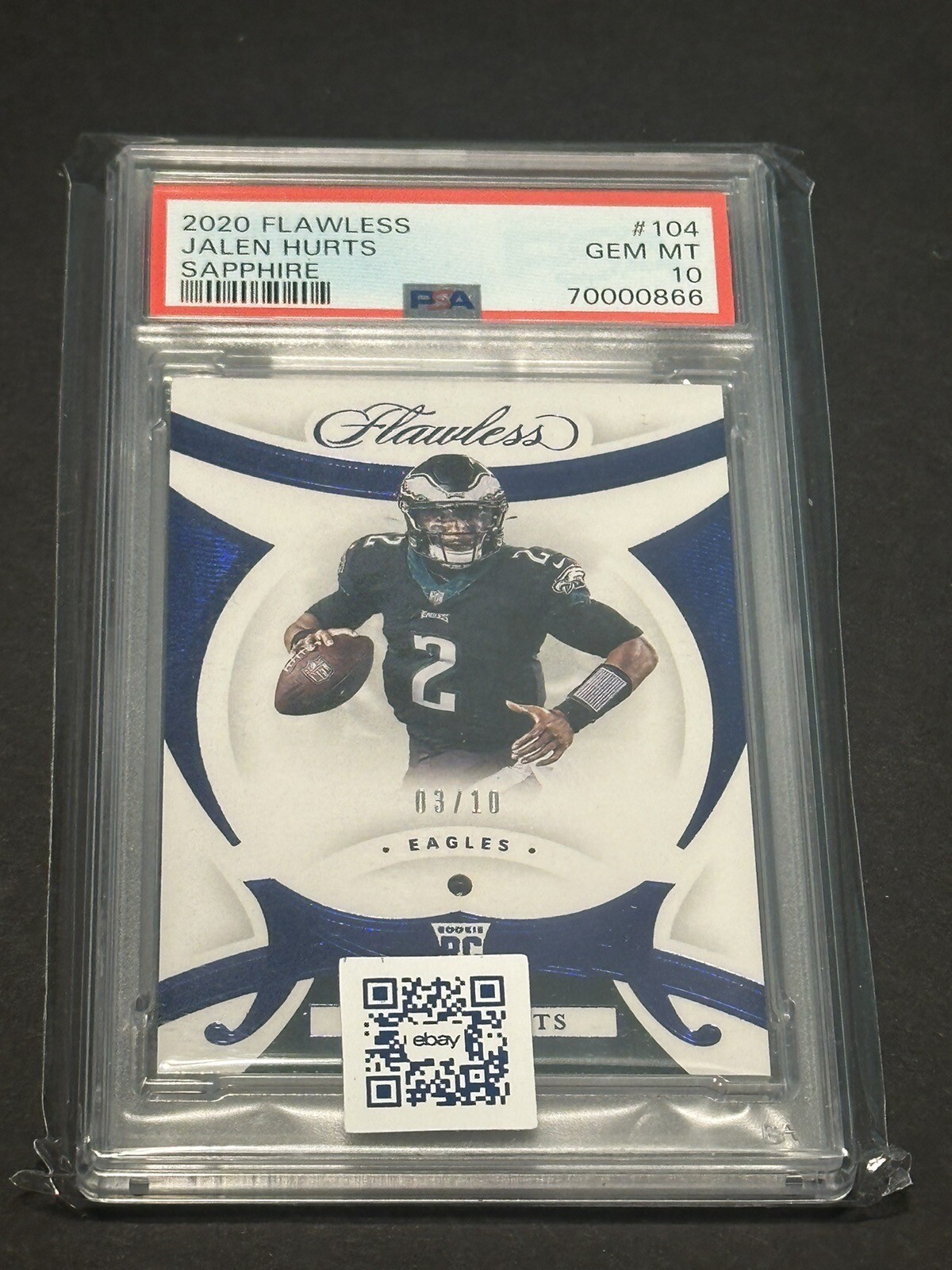 Jalen Hurts Panini Flawless #104 Sapphire