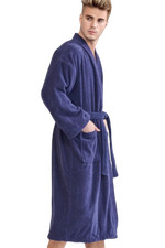 Terry Midnight Hooded Bathrobe (One Size/L) for Men