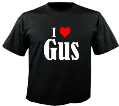T-Shirt I Love Gus für Damen Herren und Kinder in den Farben Schwarz Weiss Pink