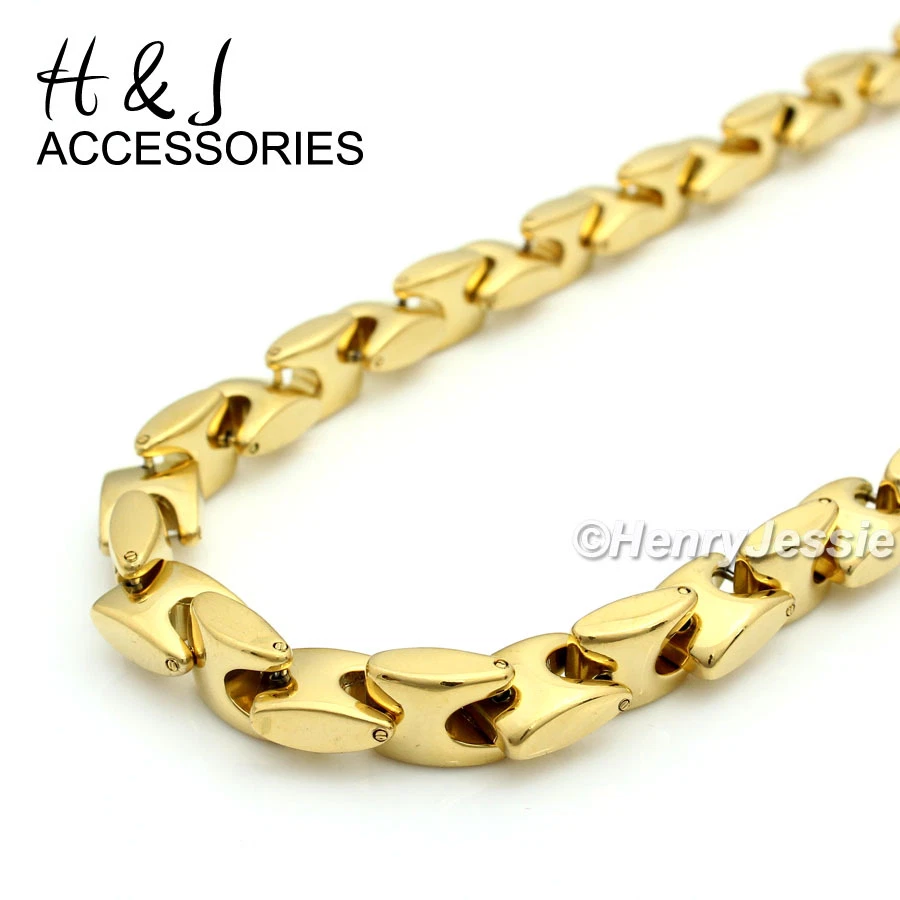 24 «МУЖЧИН из нержавеющей стали 8 мм позолоченный блокировки кости ожерелье крест подвеска * 28 - Изображение 3 из 4