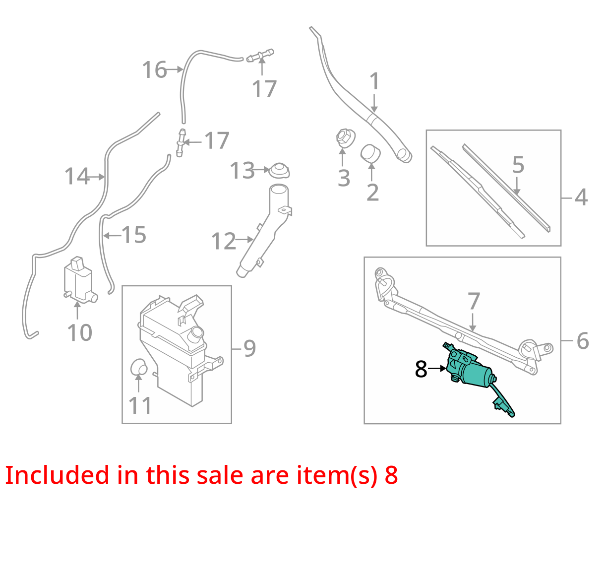 2013 Kia Soul Front Windshield Wiper Motor OEM 117K Miles