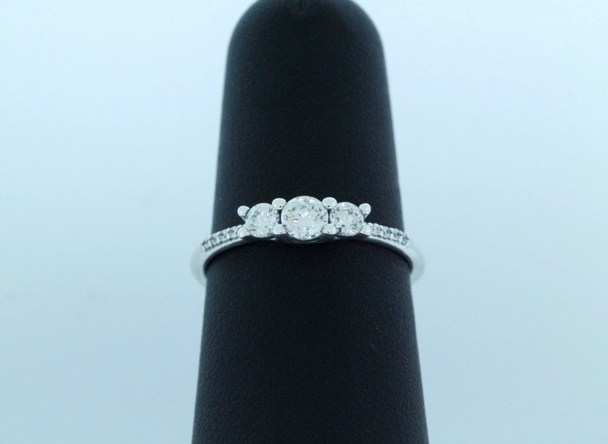 NEW AUTHENTIC PANDORA Clear Three Stone Ring eBay