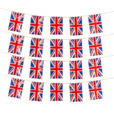 HUGE 33FT UNION JACK BUNTING LARGE GREAT BRITAIN FLAG DECORATION ROYAL PARTY