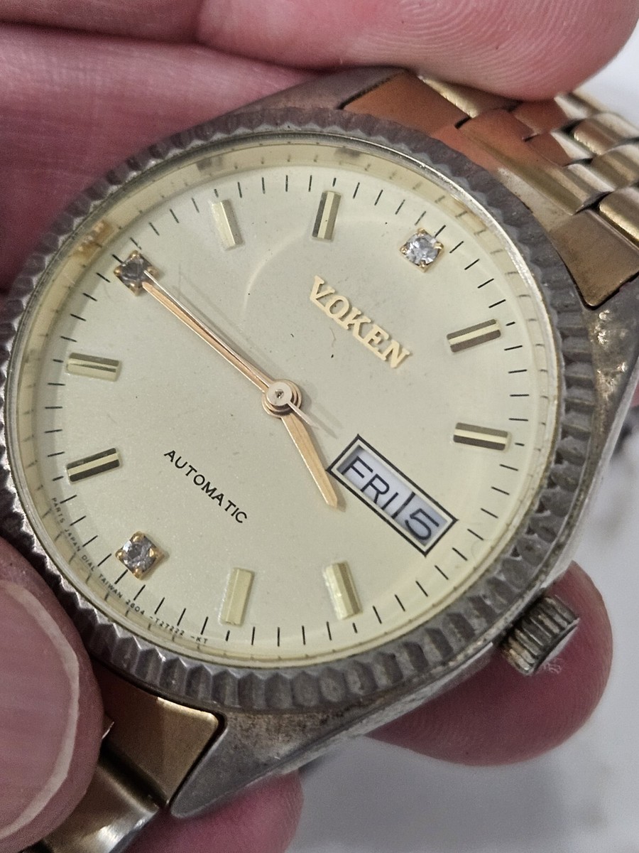 Vintage Voken Automatic Japan Working Wrist Watch Running Read | eBay