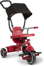 Pedal  Push 4-In-1 Stroll ' N Trike , Red Tricycle, for Toddlers Ages 1-5 A...