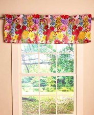 Springtime Floral Jumble Window Valance Summer Flowers Blooms Garden Valance