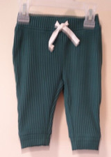 NWT Baby Gap Green Ribbed Knit Jogger Pants Size 0-3 Months