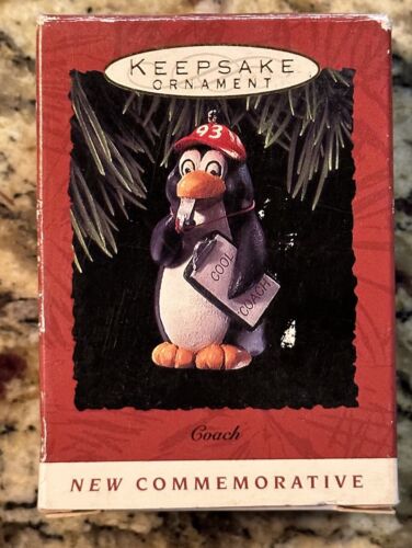 Hallmark "Coach" Penguin Ornament 1993 - Picture 1 of 8