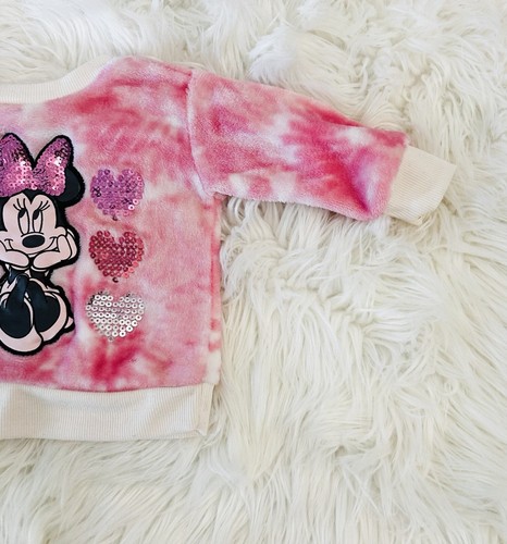 Disney Bebé Suéter Niñas 12 meses Minnie Mouse Rosa Blanco Imitación Piel - Imagen 2 de 7